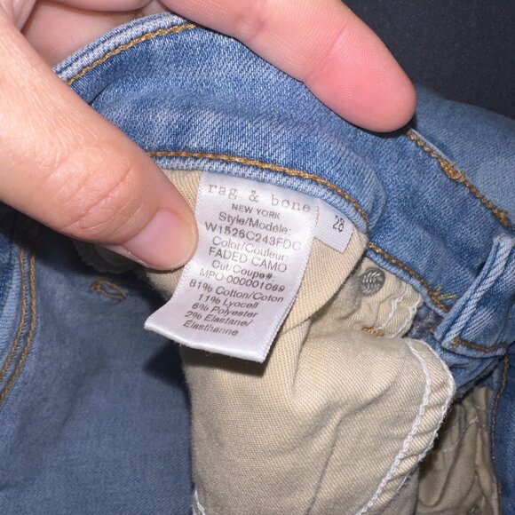 Rag & Bone Womens 28 Cate Mid Rise Ankle Skinny Blue Camo Cropped Jeans - Picture 10 of 14